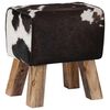 vidaXL Bank 40 x 30 x 45 cm Echtes Leder Schwarz und Wei&szlig;