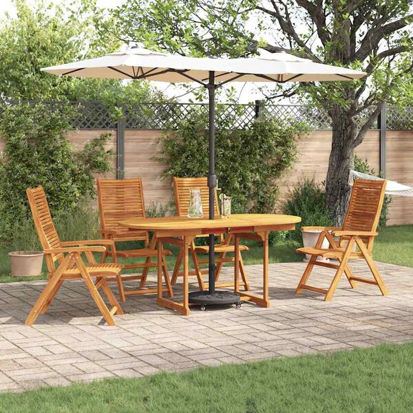vidaXL Garten Essgruppe 5 pcs Braun Akazie Massivholz