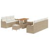 vidaXL Garten-Sofa-Set mit Kissen mit Speicher 10 pcs Beige und Creme