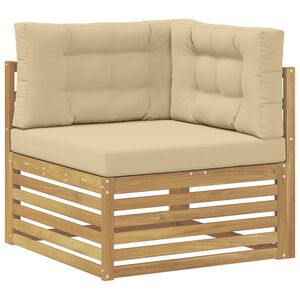 vidaXL Outdoor Ecksofa Massivholz Akazie Wei&szlig;