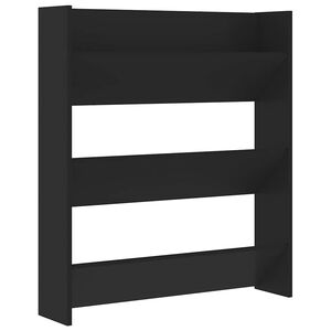 vidaXL Wand-Schuhschrank Schwarz 80x18x90 cm Holzwerkstoff