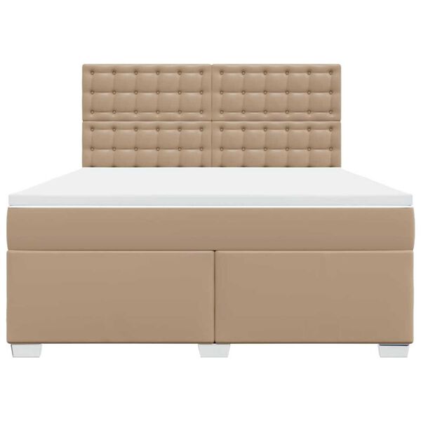 vidaXL Boxspringbett Matratze Cappuccino-Braun 180x200 cm Kunstleder