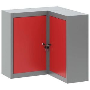 vidaXL Werkzeugschrank mit Regal Rot und Grau 55 x 55 x 55 cm