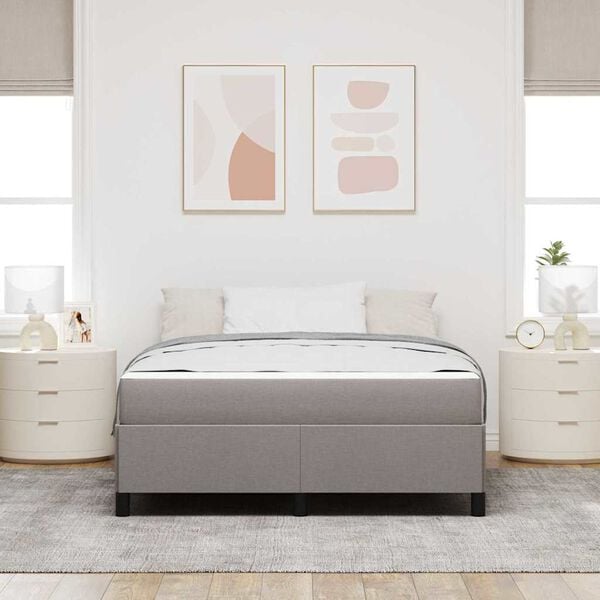 vidaXL Boxspringbett Taupe 140 x 200 cm Stoff