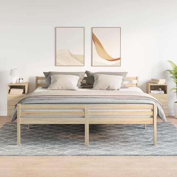 vidaXL Nachttische 2 Stk. mit 2 Schubladen Sonoma-Eiche 36x36x68 cm