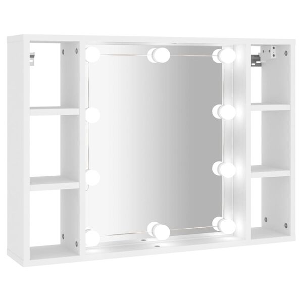 vidaXL Spiegelschrank mit LED Weiß 76x15x55 cm