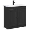 vidaXL Badezimmerm&ouml;bel-Set Schwarz 56 x 37,5 x 81 cm Holzwerkstoff