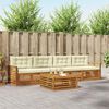 vidaXL Outdoor-Sofagarnitur mit Kissen 5 pcs Natur und Creme
