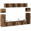 vidaXL 8-tlg. TV-Schrank-Set Wandmontage Altholz-Optik Holzwerkstoff
