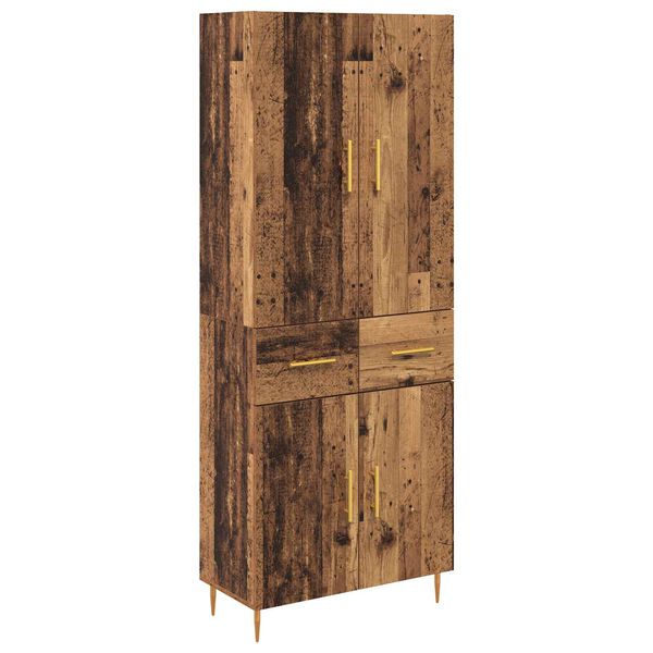 vidaXL Highboard Wandmontiert Altholz 69,5 x 34 x 180 cm Holzwerkstoff