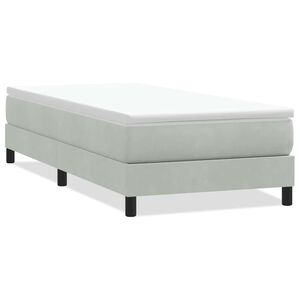 vidaXL Boxspringbett ohne Matratze Hellgrau 100x210 cm Samt