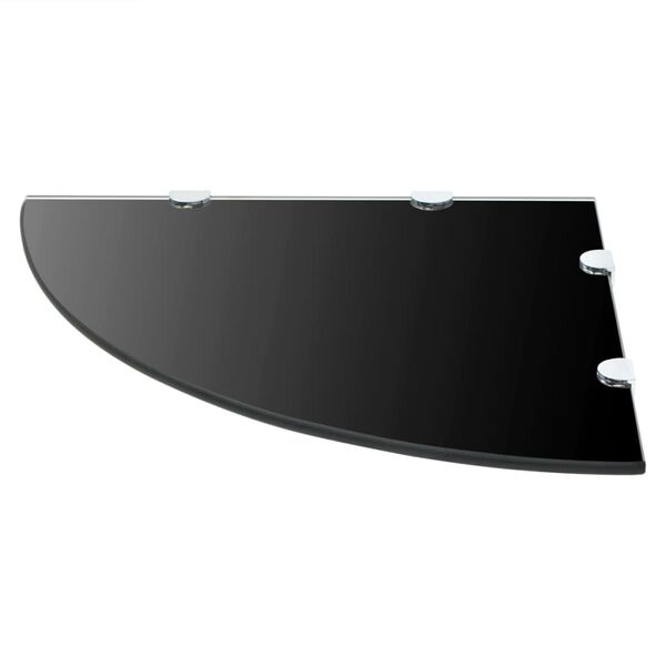 vidaXL Eckregale 2 Stk. mit Verchromten Halterungen Glas Schwarz