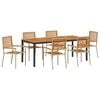 vidaXL Garten Essgruppe 7 pcs Beige und Braun Poly-Rattan