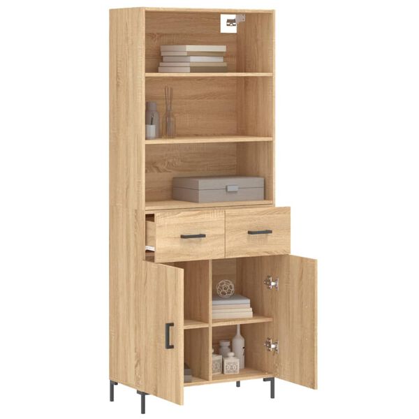 vidaXL Highboard Sonoma-Eiche 69,5x34x180 cm Holzwerkstoff
