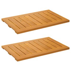 vidaXL Badematte Uni Braun 60 x 40 cm Holz