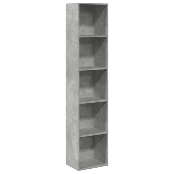 vidaXL Bücherregal Betongrau 40x30x189 cm Holzwerkstoff