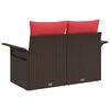 vidaXL Garten-Sofa mit Kissen 141 x 62 x 69 cm Poly-Rattan