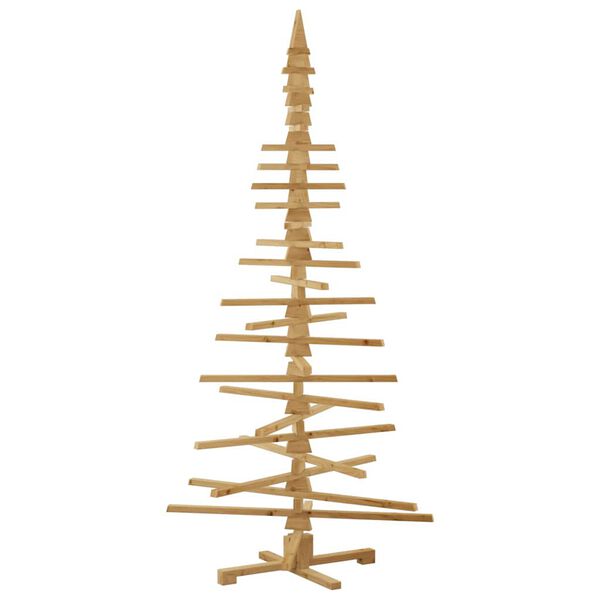 vidaXL Holz Weihnachtsbaum mit Ständer Braun 210 cm Massivholz Kiefer