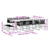vidaXL 13-tlg. Garten-Essgruppe Schwarz Poly Rattan