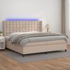 vidaXL Boxspringbett mit Matratze & LED Cappuccino-Braun 200x200cm