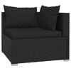 vidaXL 9-tlg. Garten-Lounge-Set mit Kissen Schwarz Poly Rattan