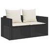 vidaXL 5-tlg. Garten-Sofagarnitur Kissen Stapelbar Schwarz Poly Rattan