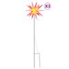 vidaXL LED-Weihnachtssterne 3 Stk. mit Erdspie&szlig;en Faltbar Rot 35 cm