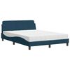 vidaXL Bett mit Matratze "Dover" Blau 140x200 cm Samt