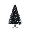 vidaXL K&uuml;nstlicher vorbeleuchteter Weihnachtsbaum Schwarz 150 cm PVC