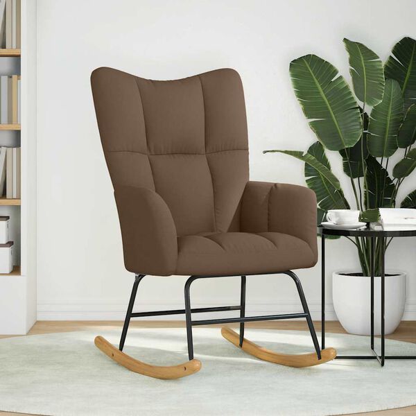 vidaXL Schaukelstuhl Braun Stoff