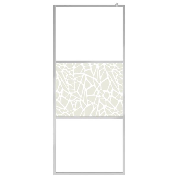 vidaXL Duschwand f&uuml;r Begehbare Dusche ESG-Glas Steindesign 100x195 cm
