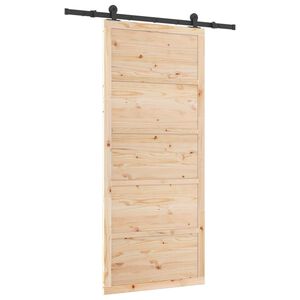 vidaXL Schiebet&uuml;r Natur 80 x 208 cm Massives Kiefernholz