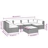 vidaXL 7-tlg. Garten-Lounge-Set mit Kissen Poly Rattan Braun