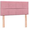 vidaXL Boxspringbett mit Matratze Rosa 100x220 cm Samt