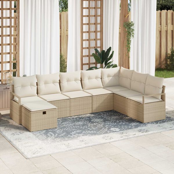vidaXL Sofa Set mit Kissen 5 pcs Poly-Rattan