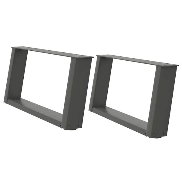 vidaXL Couchtischbeine U-Form 2 Stk. Anthrazit 60x(30-31) cm Stahl