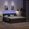 vidaXL Ottoman-Bett mit Matratze & LEDs Dunkelbraun 160x200 cm Stoff