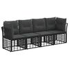 vidaXL Outdoor-Sofagarnitur Schwarz Polyester