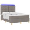 vidaXL LED Boxspringbett mit Matratze Taupe 160 x 200 cm Stoff