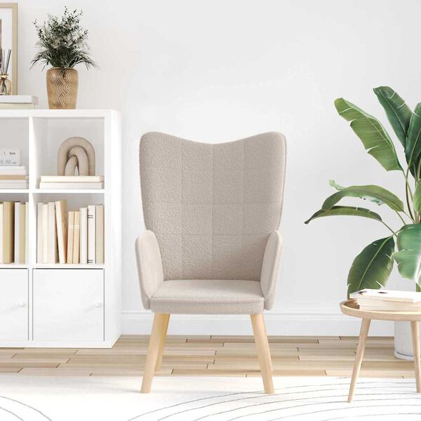 vidaXL Sessel Hellgrau 62 x 67 x 95,5 cm Sherpa-Stoff