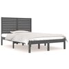 vidaXL Massivholzbett Grau 135x190 cm