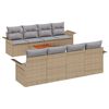 vidaXL Garten-Sofa-Set mit Kissen mit Kissen 7 pcs Beige und Hellgrau