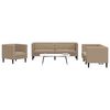 vidaXL 3-tlg. Chesterfield-Sofa-Set Cappuccino Kunstleder