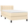 vidaXL Boxspringbett mit Matratze Creme 100x200 cm Stoff