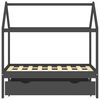 vidaXL Kinderbett mit Schublade Dunkelgrau Massivholz Kiefer 70x140 cm