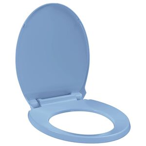 vidaXL Toilettensitz mit Absenkautomatik Quick-Release Blau Oval