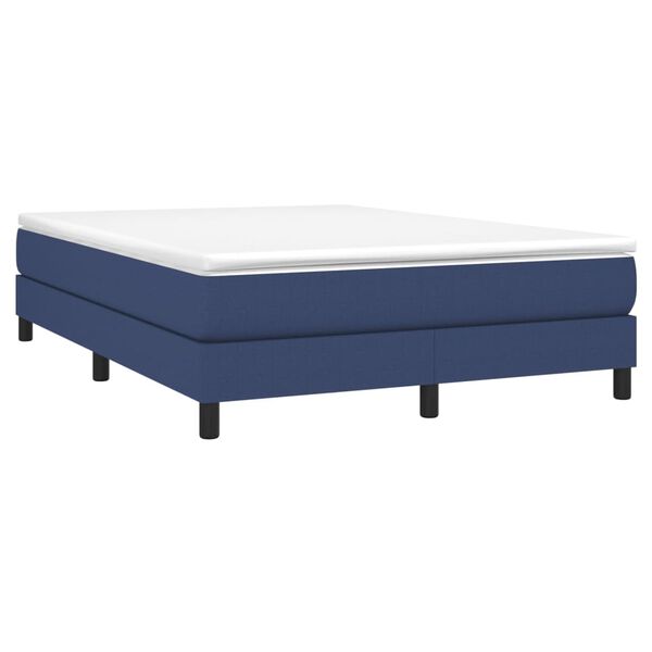 vidaXL Boxspringbett mit Matratze Blau 140x190 cm Stoff