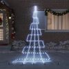 vidaXL LED Weihnachtsbaum mit Erdspie&szlig;en Kaltwei&szlig; 511 cm Metall