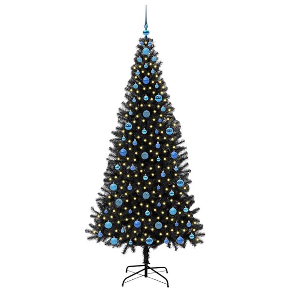 vidaXL Weihnachtsbaum mit 300 LEDs mit St&auml;nder Schwarz 210 cm PVC