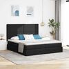 vidaXL Bett mit LED-Lichtleisten Schwarz 180 x 200 cm Stoff